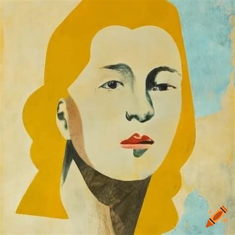 Collage portrait of a blond woman on Craiyon