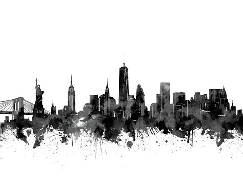 New york city skyline black and white - crushhor