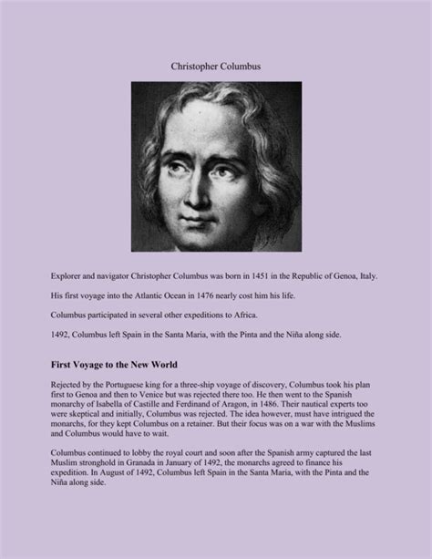 Christopher Columbus Biography