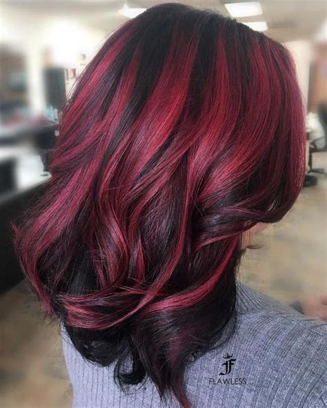 Burgundy Highlights On Dark Hair _ Burgundy Highlights On Dark Hair#burgundy #dark #hair ...