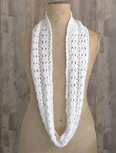 KNITTING PATTERN Lace Scarf Simple Knit Pattern Infinity Scarf Instant ...