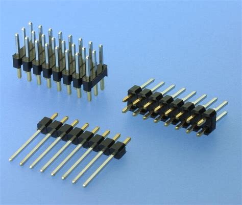 2.54mm Pitch Straight Pin Header Connector 0.64mm Square Pin Copper Alloy