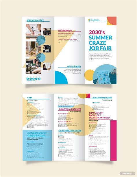 Job Fair Tri-Fold Brochure Template in Word, Illustrator, Pages, PSD ...