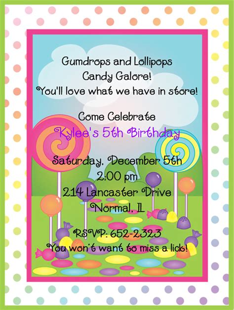 Candyland Birthday Invitations | FREE Printable Birthday Invitation Templates - Bagvania