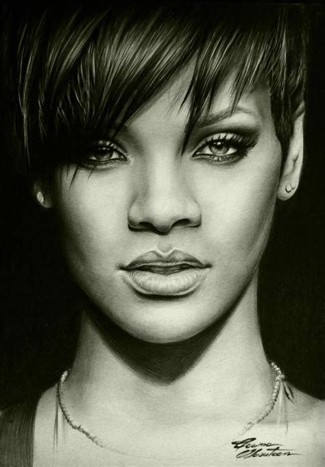 rihanna_ excellent pencil sketch! | Tekenen, Stripfiguren, Potlood