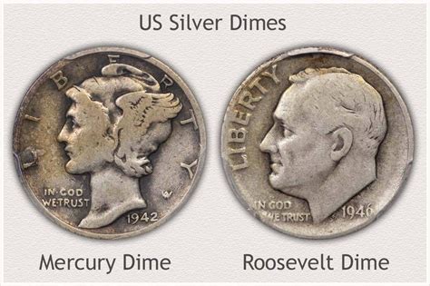 Bullion Silver Mercury and Roosevelt Dimes | Silver coins, Coin values, Coins