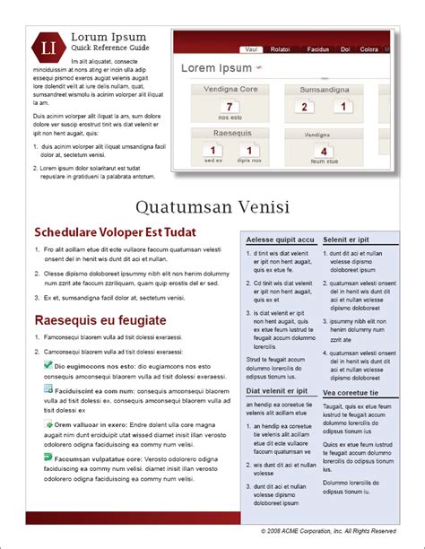 Printable Quick Reference Guide Template - Printable Templates