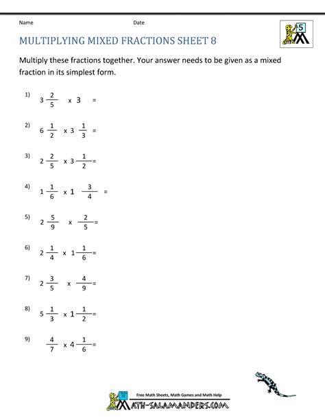 Multiplying Mixed Fractions