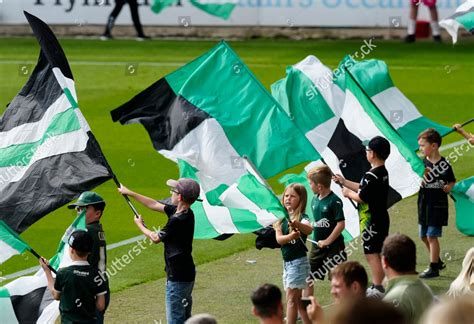 Plymouth Argyle Fans Wave Flags Kick Editorial Stock Photo - Stock Image | Shutterstock