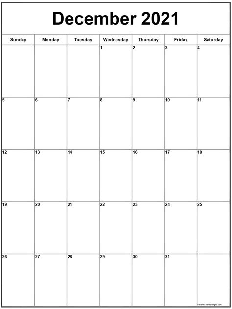 Blank December Monday Through Friday 2021 | Example Calendar Printable