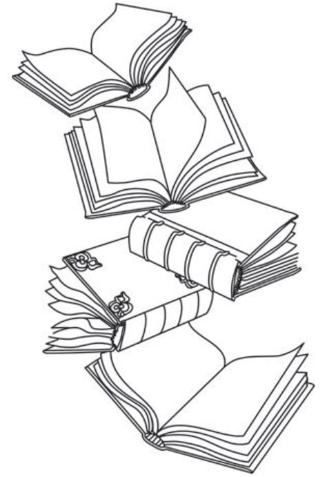 Stack Of Books Outline - template