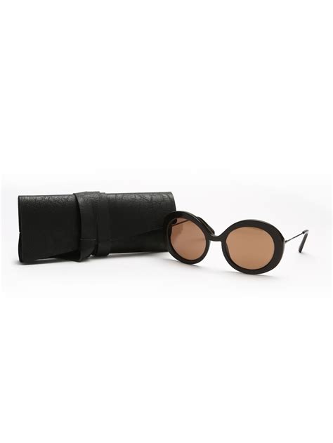 Lyst - Yohji Yamamoto Round-frame Sunglasses in Black