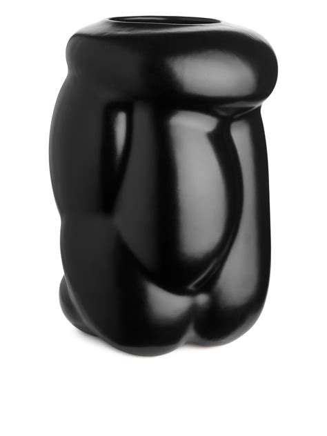 Terracotta Vase 25 cm - Black → Se online her!