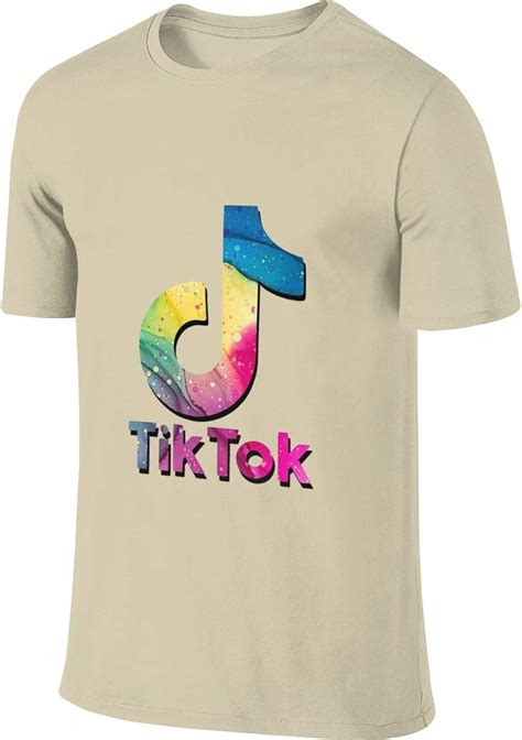 Fashion Short-Sleeved Men's TIK Tok T-Shirt(Sand Color) : Amazon.co.uk ...