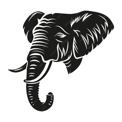 Free Vector | Hand drawn elephant head silhouette