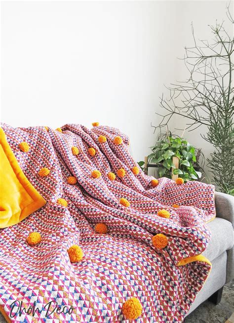 Pom Pom Blanket | AllFreeSewing.com