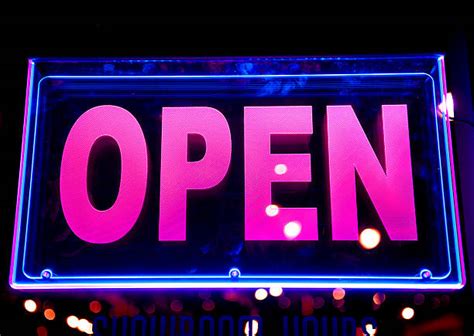 Neon Open Sign With Hours Stock Photos, Pictures & Royalty-Free Images - iStock