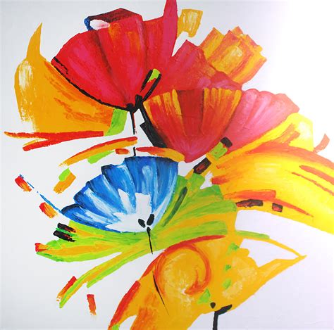 V38 Bright Floral | abstract art, interior art, artwork, hand painted artwork, hand paintings ...