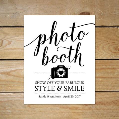 Printable Photo Booth Sign Wedding Photobooth Template / - Etsy | Diy wedding invitations ...