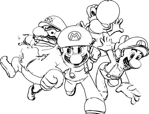 Download Coloriage Mario Luigi Yoshi Wario À Imprimer Et Colorier ...