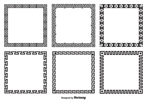 Greek Key Border Style Frames | Vector free, Page borders design, Greek key