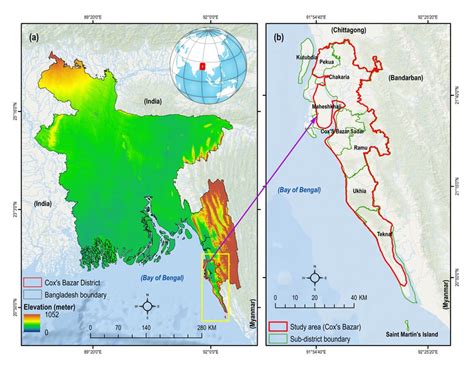 Bangladesh Cox Bazar Map - Vally Isahella