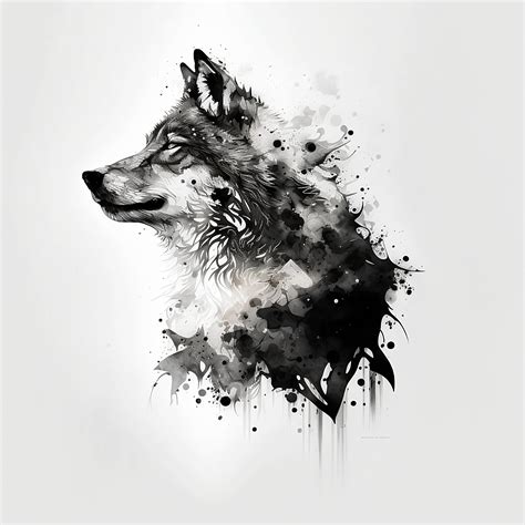 Wolf Tattoo Design White Background PNG File Download High Resolution ...