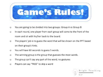 Heads Up! Class Adaptation Game - Categories by Bright Teaching - By LP