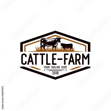 Cattle Farm Logo Design Stock Vector Stock Vector | Adobe Stock