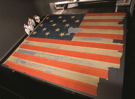 The Great Garrison Flag: Preservationists at the American History Museum stood beside the giant ...