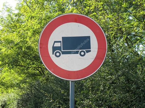 No entry road sign with truck — Stock Photo © cristalvi #58527869