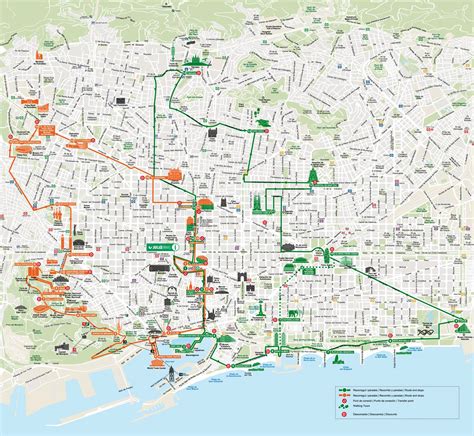 Map of Barcelona tourist attractions, sightseeing & tourist tour