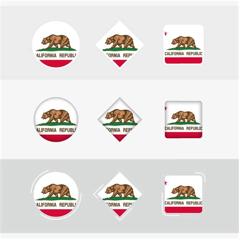 California flag icons set, vector flag of California. 22969890 Vector ...