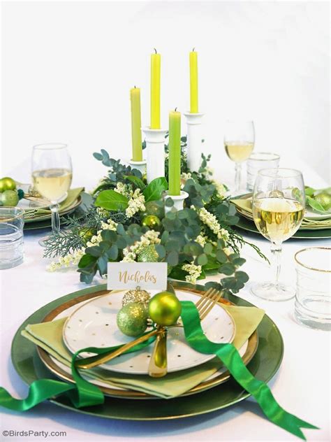 Green & Gold Christmas Holiday Tablescape - Party Ideas | Party ...