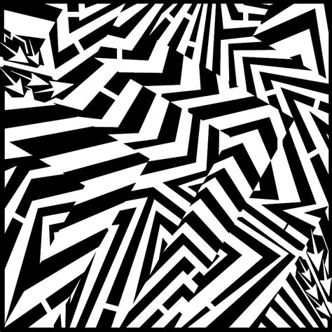 Zig-zag Maze Drawing by Yonatan Frimer Maze Artist