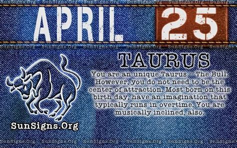 April 25 Zodiac Horoscope Birthday Personality - SunSigns.Org