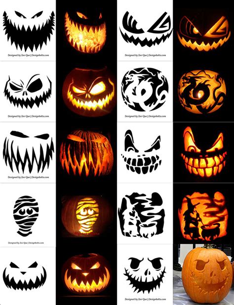 Scary Pumpkin Stencils Printable