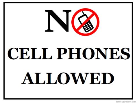 No Cell Phone Sign Printable - ClipArt Best