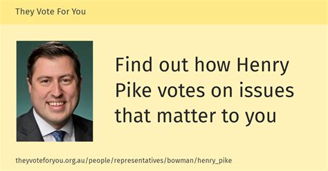 Henry Pike MP, Bowman — They Vote For You