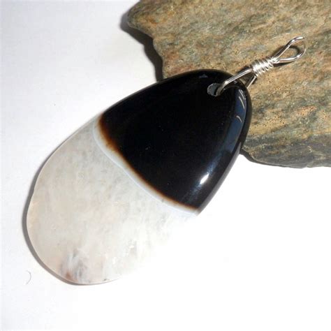 Black and White Agate Pendant