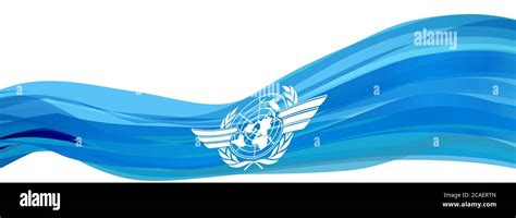 ICAO flag, light blue flag with the logo of the International civil ...