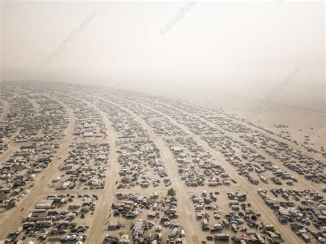 Aerial view of Burning man festival, Nevada, USA - Stock Image - F040 ...