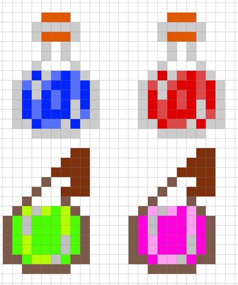 Minecraft Pixel Art Templates: Potions