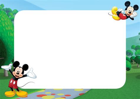 Mickey Mouse PNG Frame - Printable PNG Frames | Cartoon Character PNG ...