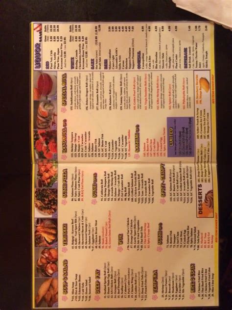 Menu at Sushi Kanata restaurant, Ottawa, 655 Kanata Avenue