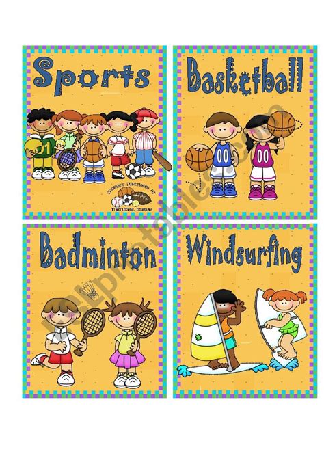 SPORTS 1 - FLASH CARDS - ESL worksheet by macomabi