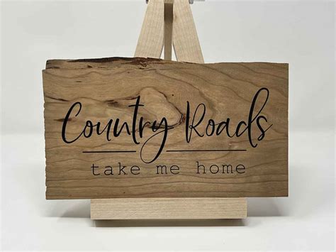 Carved Country Road Sign - PPC Handmade - Made in USA