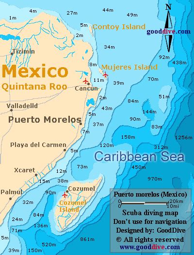 Puerto Morelos map - GoodDive.com