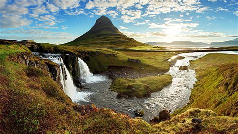 HD wallpaper: kirkjufell, waterfall, wilderness, kirkjufell waterfalls ...