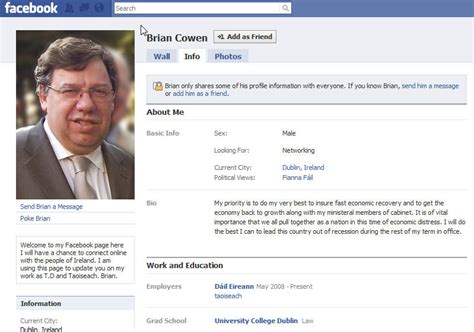 Taoiseach Brian Cowen now has a Facebook page - Life | siliconrepublic ...